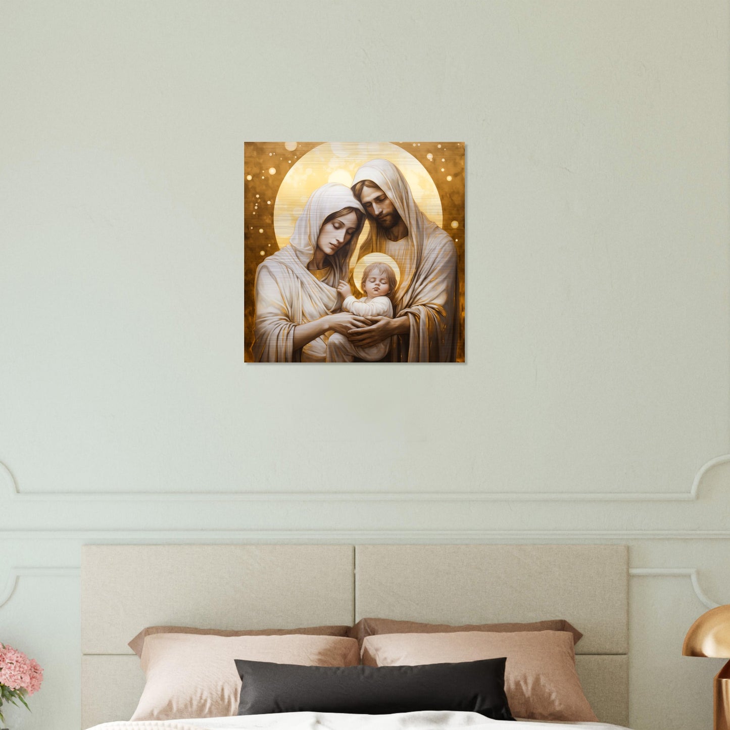 Holy Family JMJ Brushed Aluminum Icon