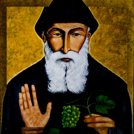 Wood Icon of St Sharbel