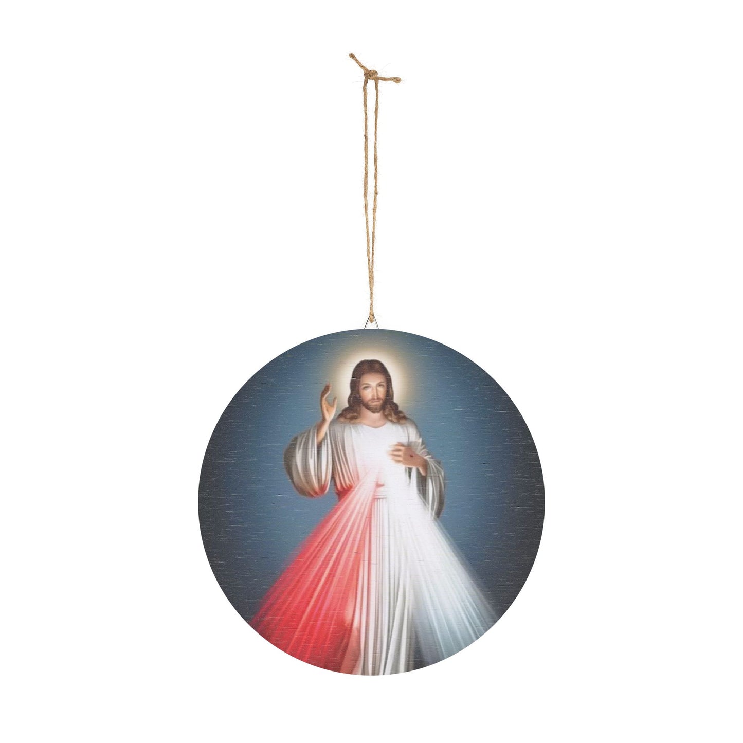 Jesus Divine Mercy I trust in You Wood Circular Icon