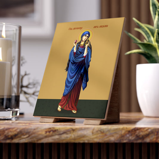 Saint Mary Magdalene Ceramic Icon Tile Size 6"x8"