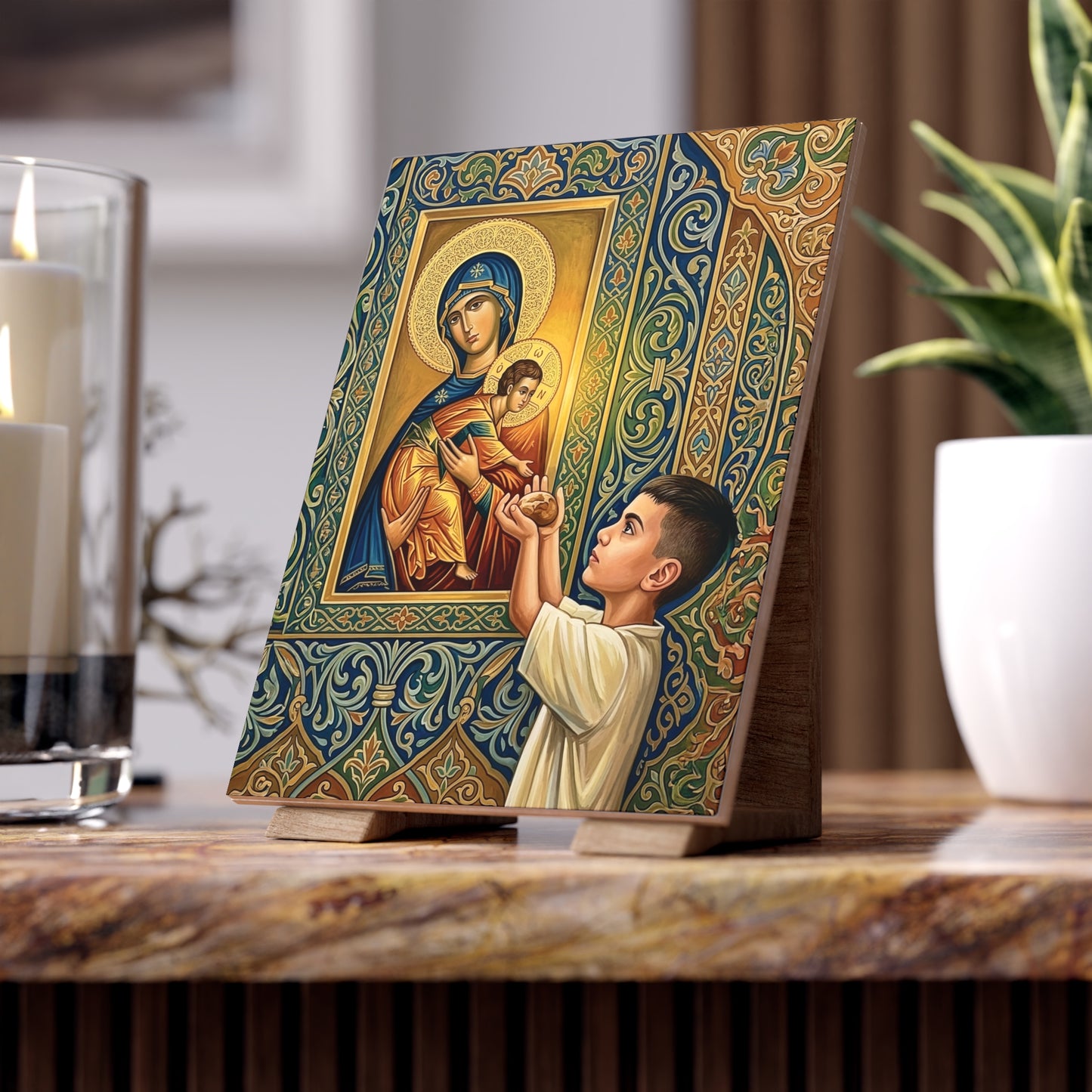 Bread of Life Sacred Devotional Ceramic Tile (6×8 inches)