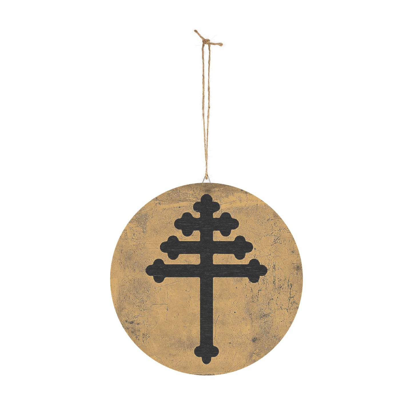 Maronite Cross Emblem Wood Circular Icon