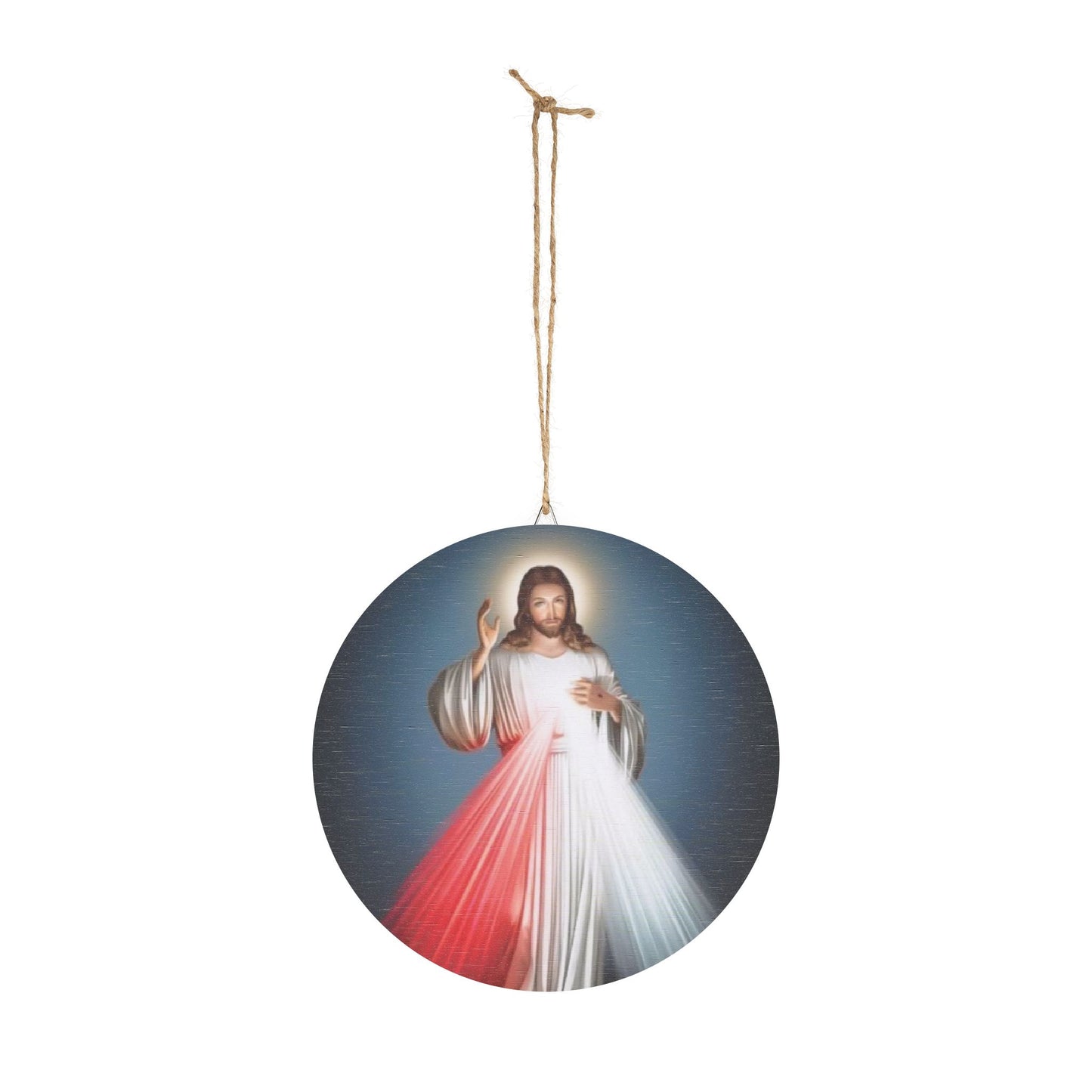 Jesus Divine Mercy I trust in You Wood Circular Icon