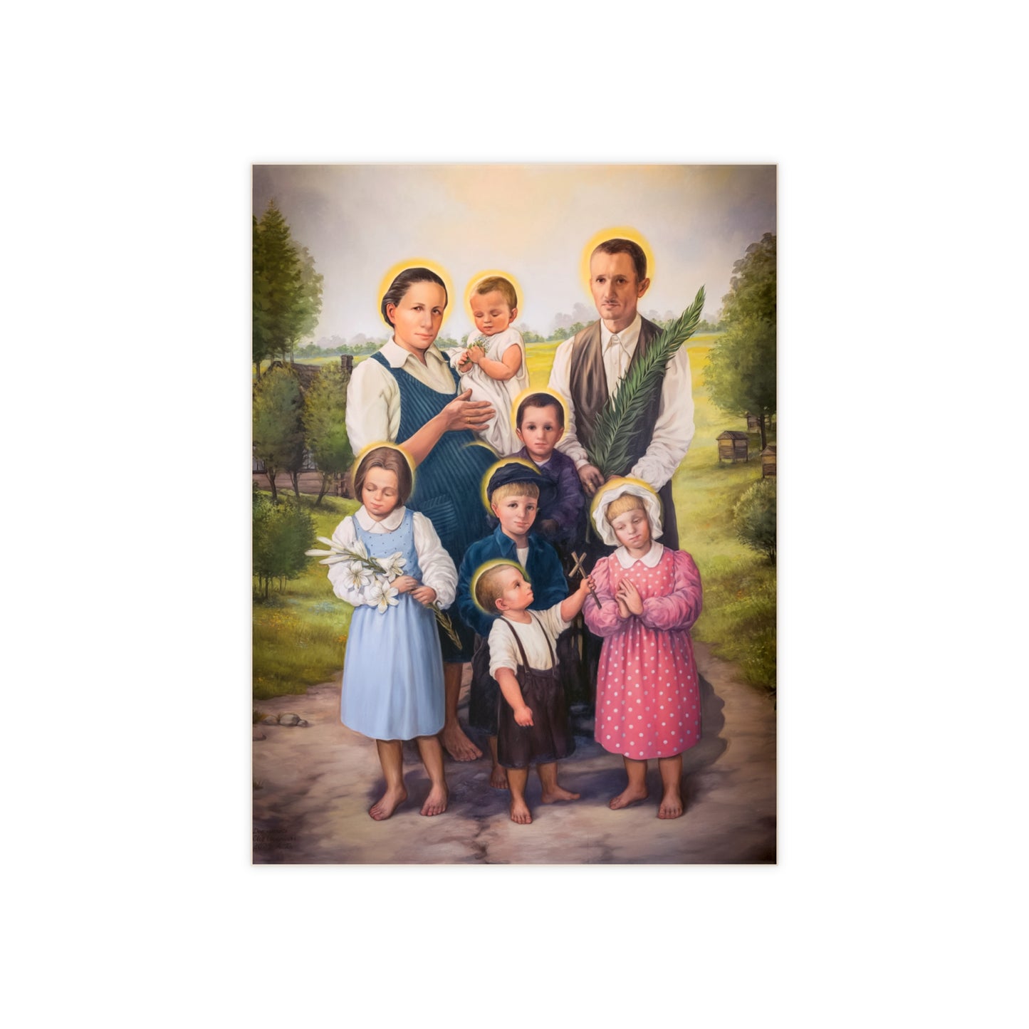 Beatification of the Ulma family Ceramic Icon Tile Size 6" × 8" - Samaritans from Markowa, Poland - Martyrs