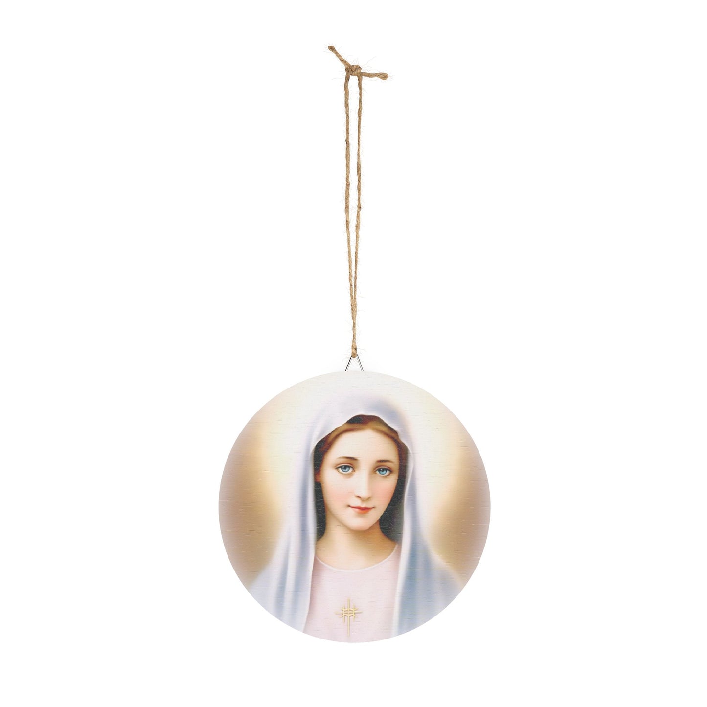 Our Lady of Tihaljina Wood Circular Icon - Medjugorje