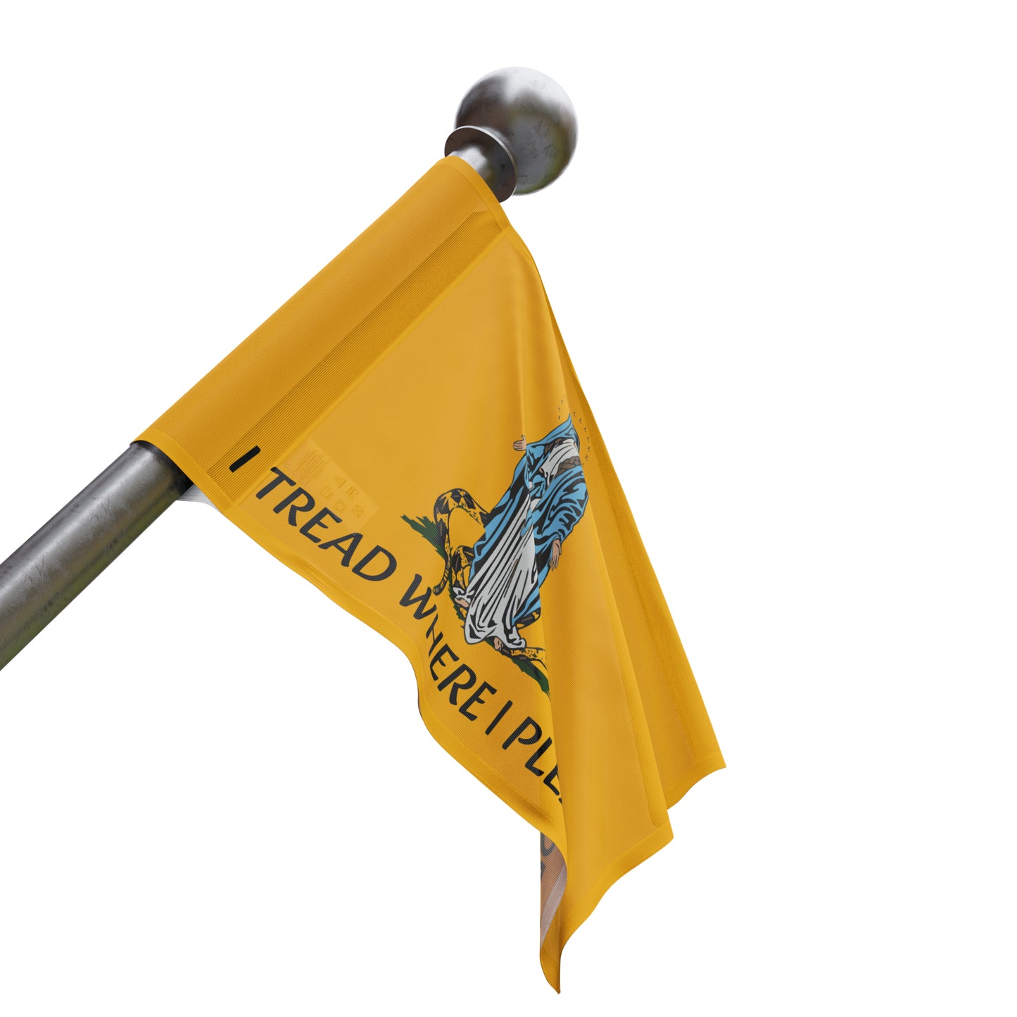 I Tread Where I Please Indoor or Outdoor house flag Horizontal - Gadsden flag - Catholic Flag - Virgin Mary - Our Lady