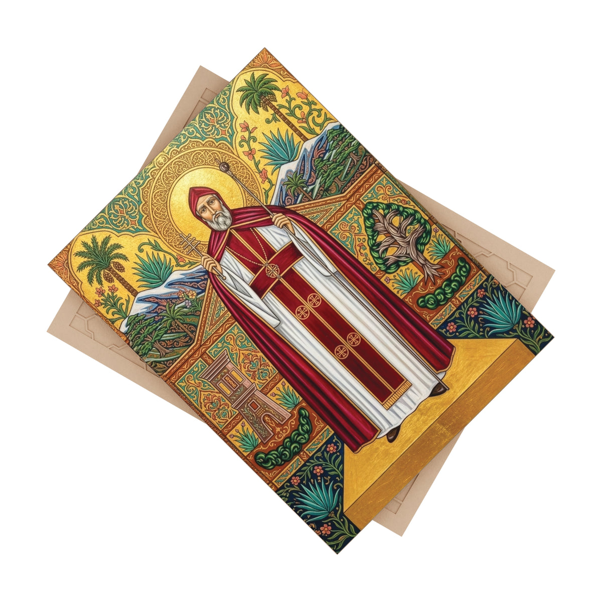 Saint John Maron Devotional Ceramic Icon Tile (6×8 inches)