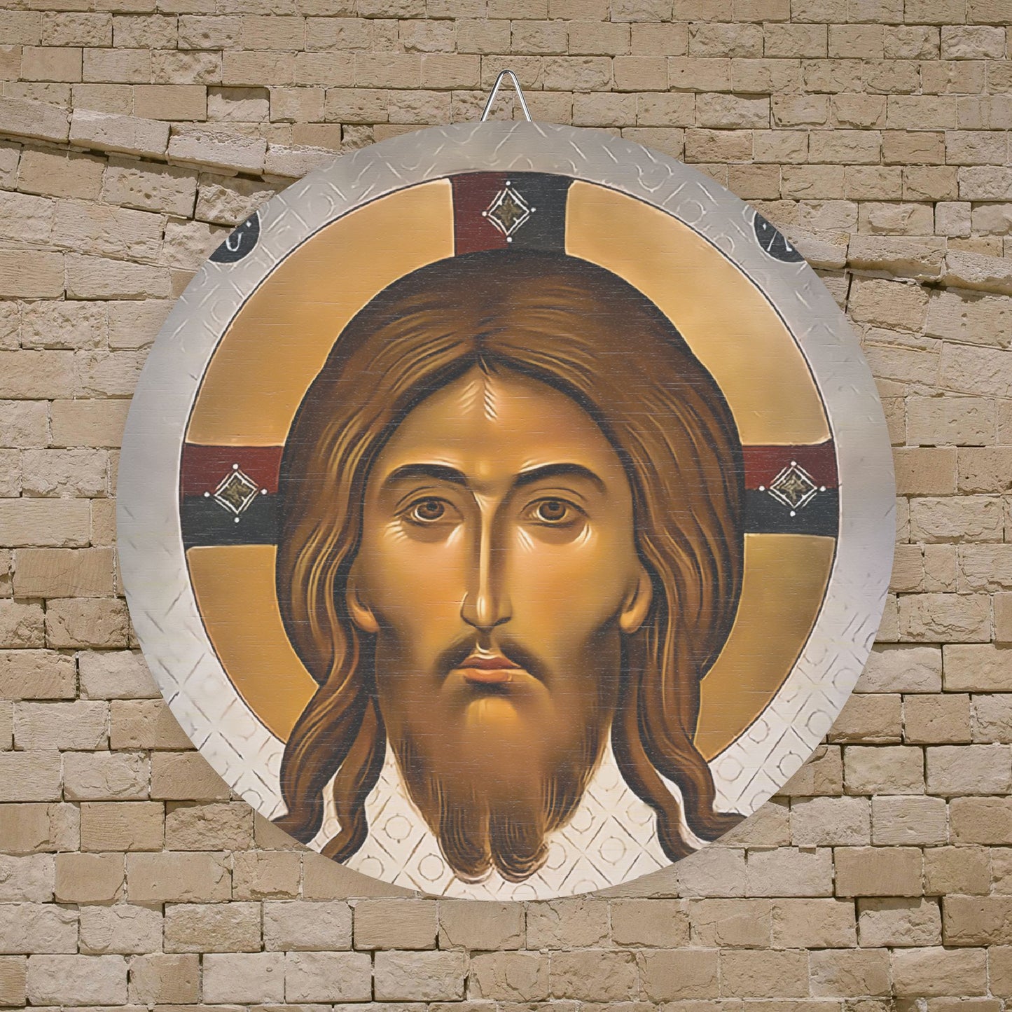 icon of the Mandylion or Holy Face Wood Circular Icon