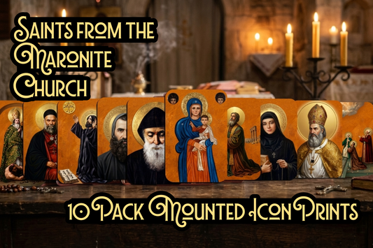 Saints From the Maronite Church Mounted Icon Prints (10-Pack) – Premium 4x6" Silver-Halide Lustre Art with Contemporary Round Corners