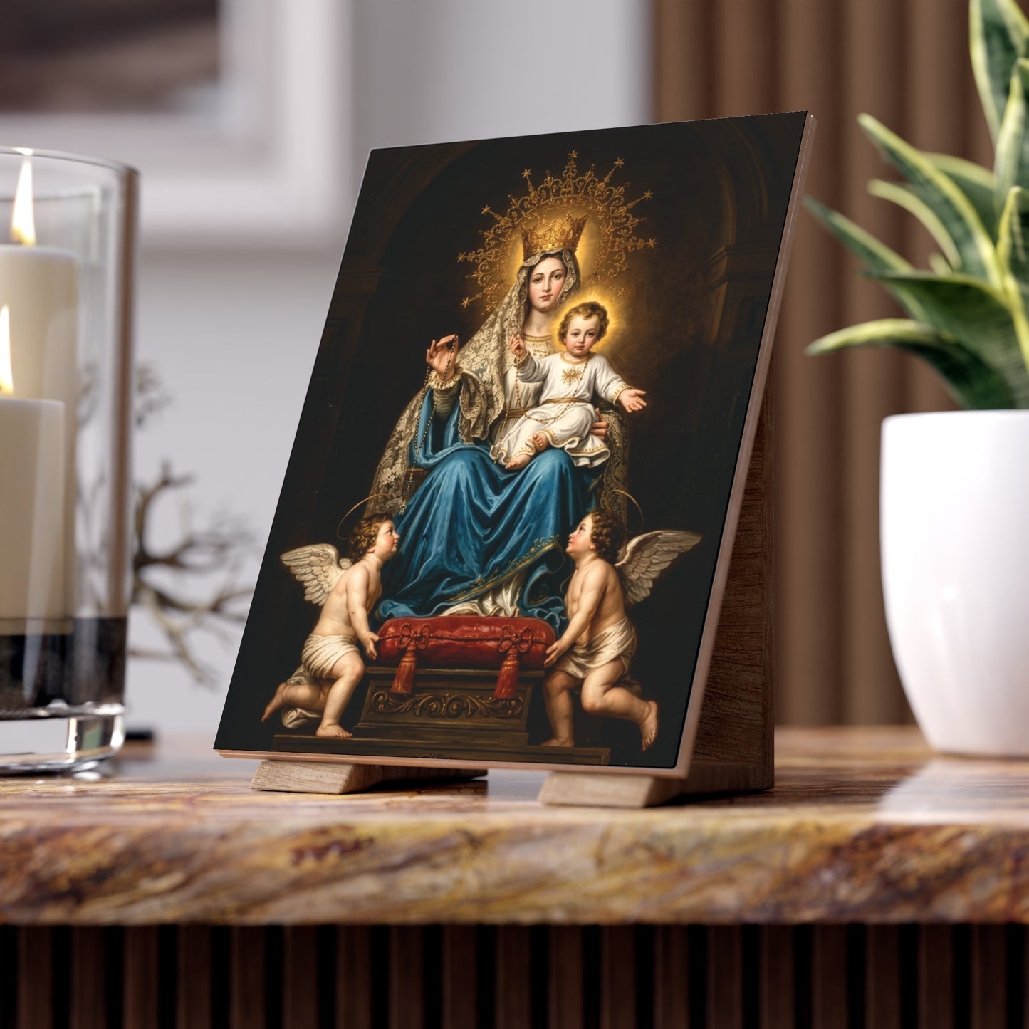 Our Lady of Arabia Devotional Ceramic Icon Tile (6×8 inches)