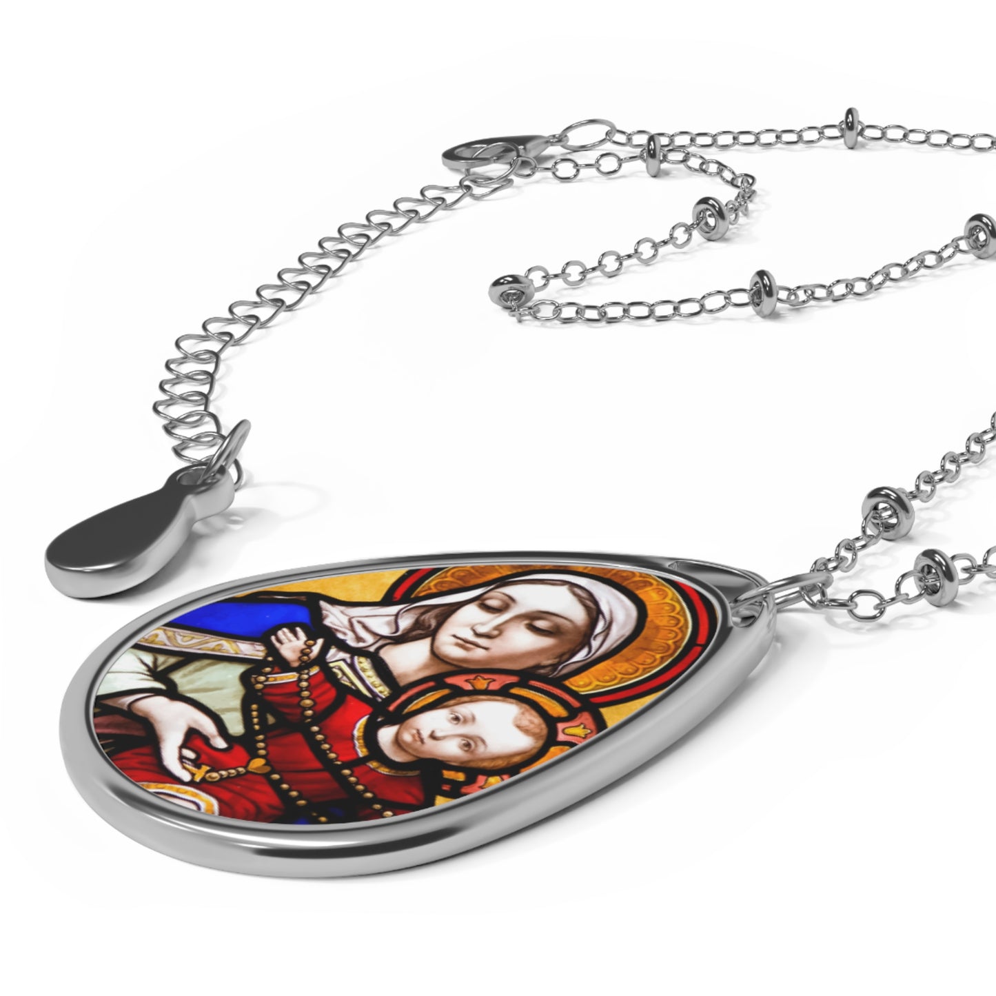 Holy Mother and Divine Child - Oval #Necklace