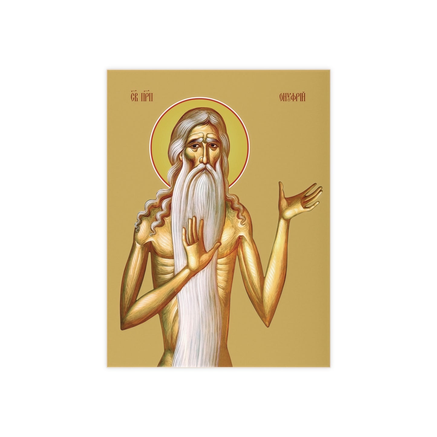 Saint Onuphrius the Great - Devotional Ceramic Icon Tile (6×8 inches)