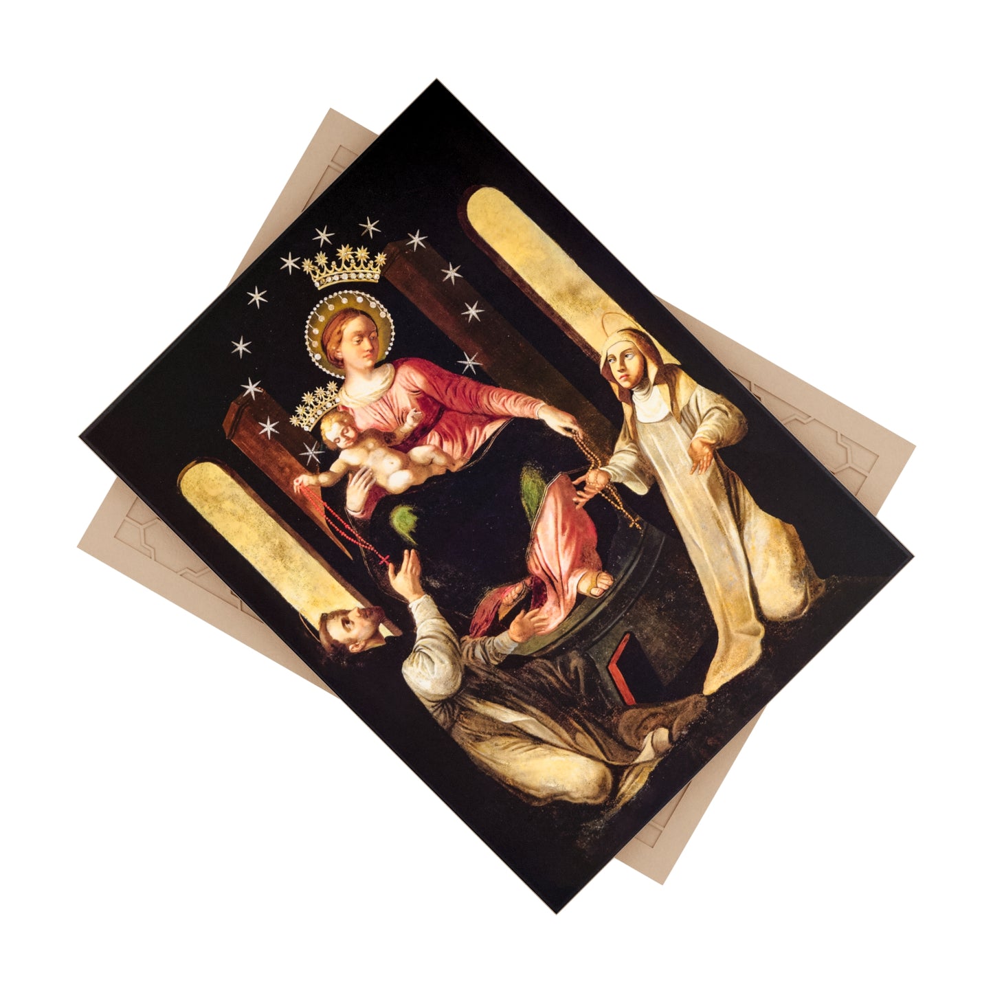 Virgin of the Rosary of Pompei - Beata Vergine del Santo Rosario di Pompei Ceramic Icon Tile Size 6"x8"