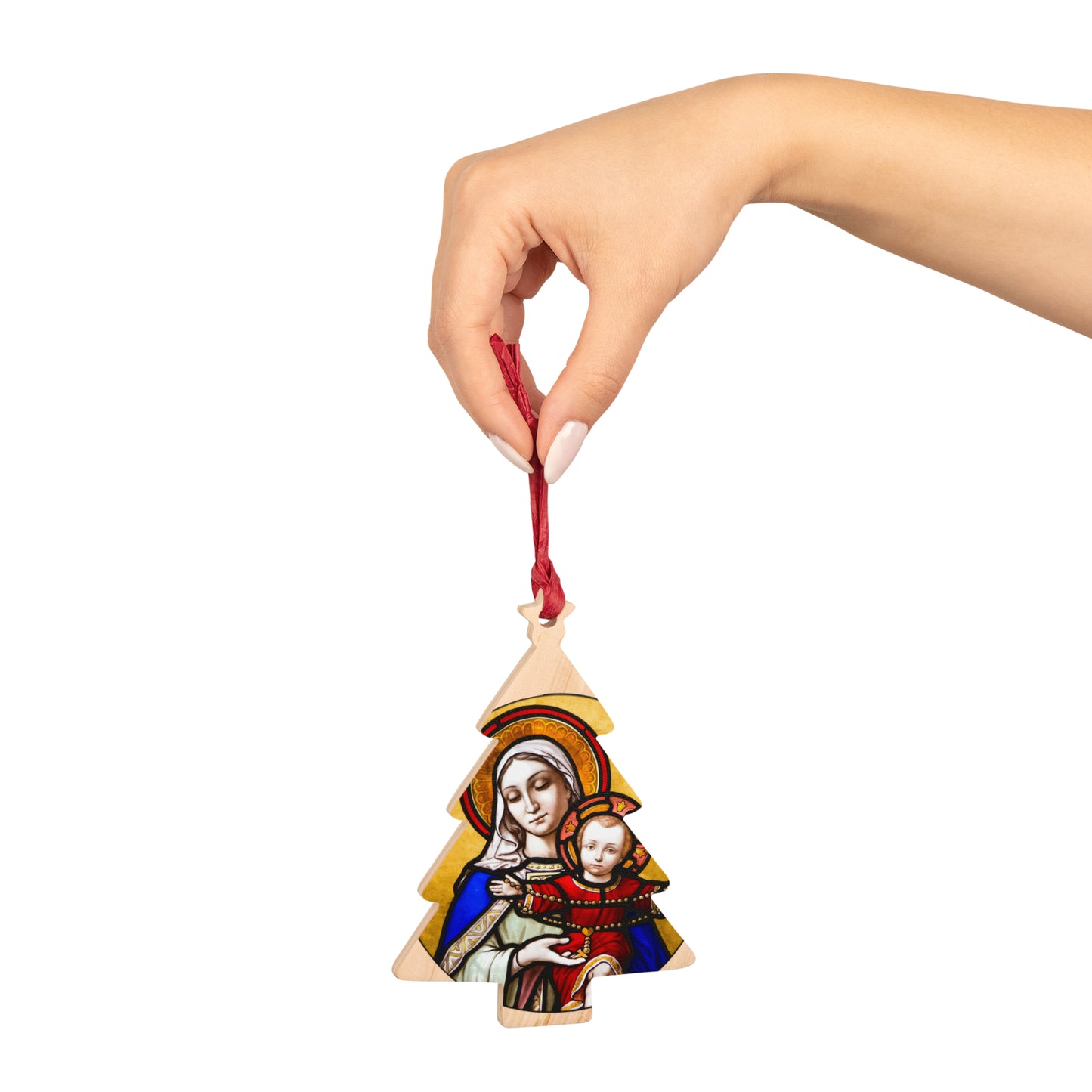 Holy Mother and Divine Child - Wooden #Christmas #Ornaments