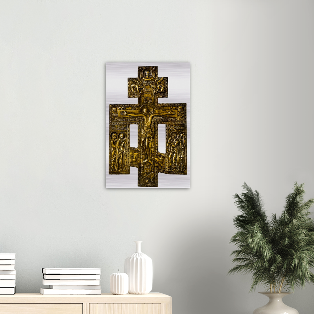 Crucifixion of Christ, Northern Russia ✠ Brushed #MetallicIcon #AluminumPrint