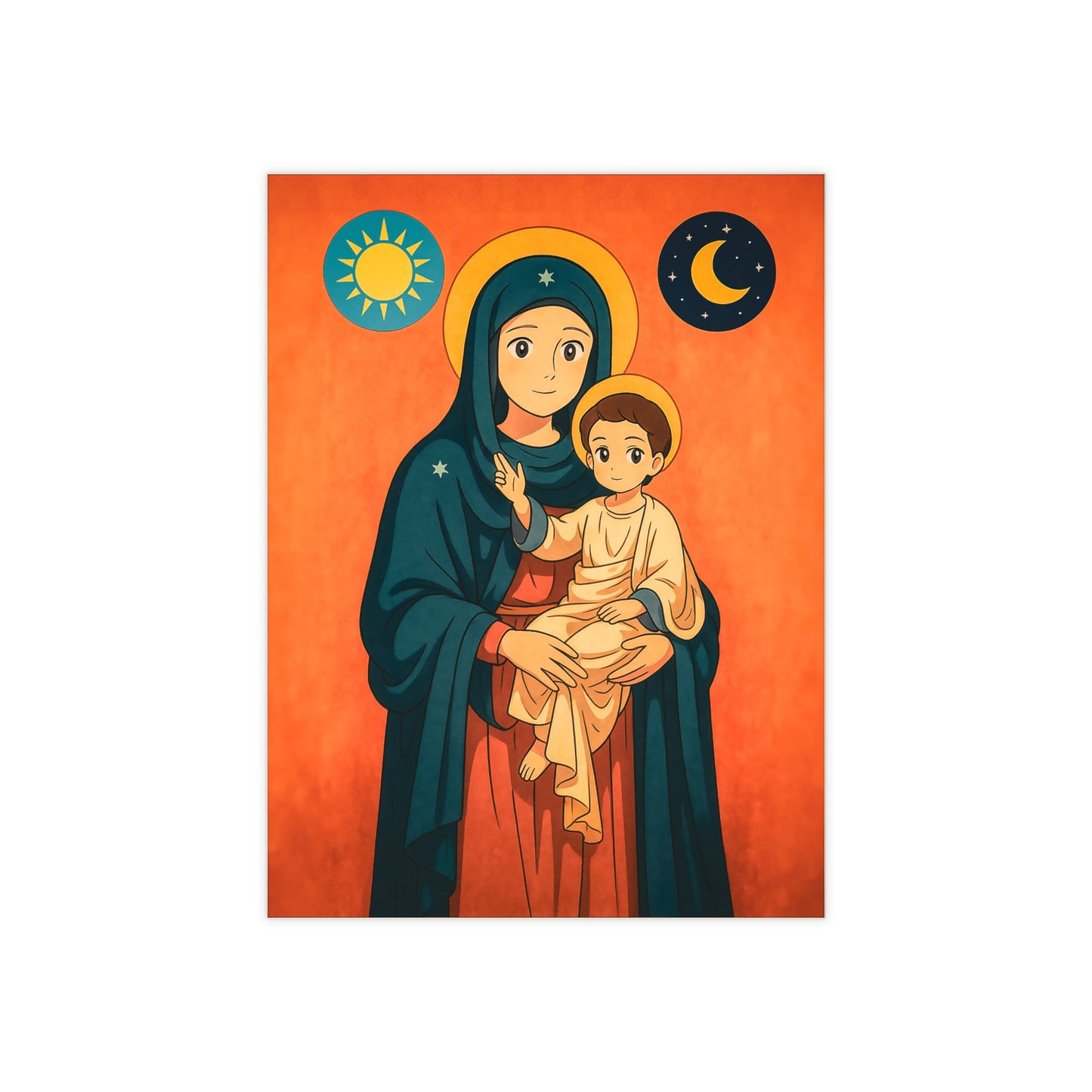 Our Lady of Maronites, Virgin Mary of Elige -Icon for kids, Ceramic Icon Tile Size 6"x8"