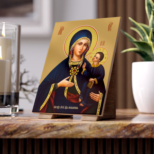 Theotokos Icon - Armenian Mother of God  Ceramic Icon Tile Size 6"x8"
