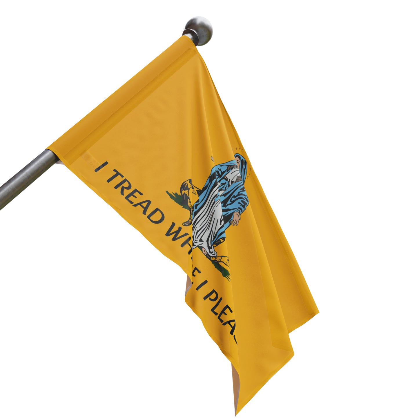 I Tread Where I Please Indoor or Outdoor house flag Horizontal - Gadsden flag - Catholic Flag - Virgin Mary - Our Lady