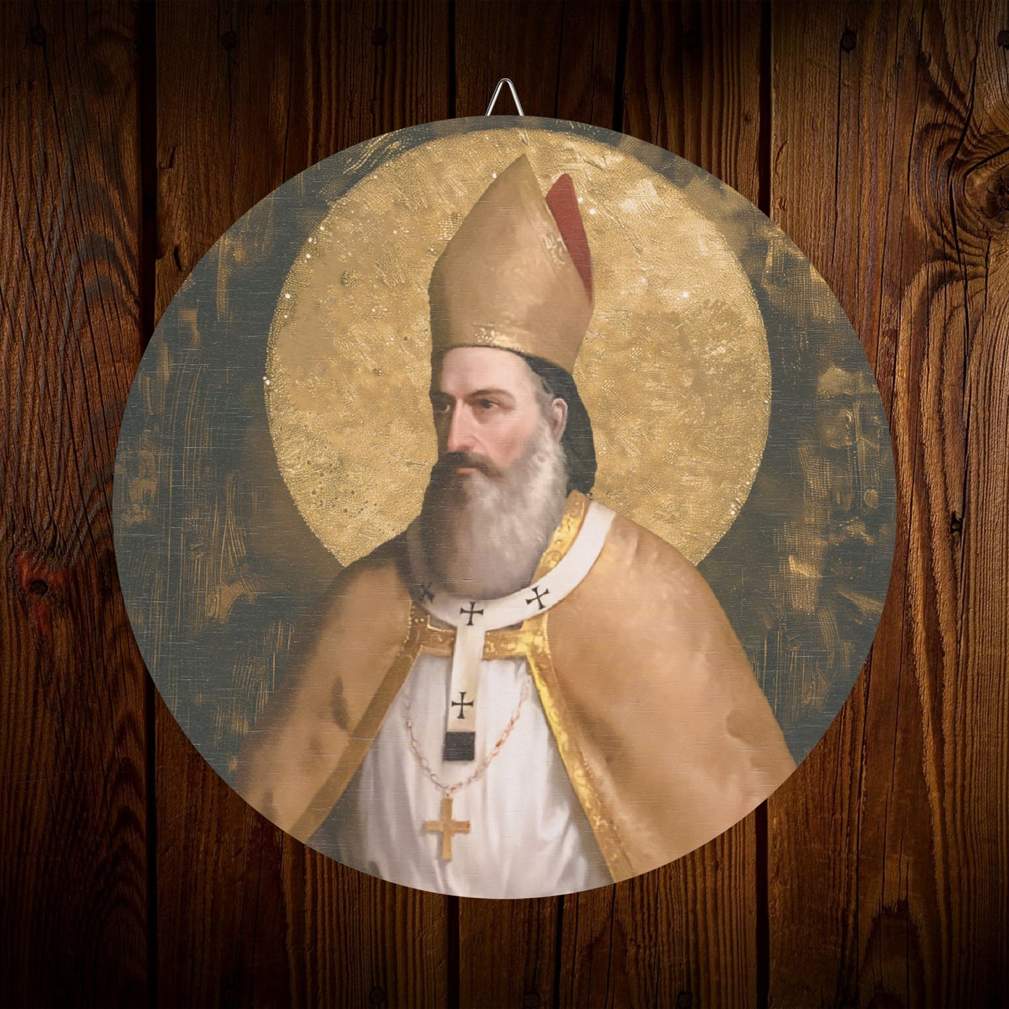 Blessed Estephan El Douaihy Maronite Patriarch Wood Circular Icon