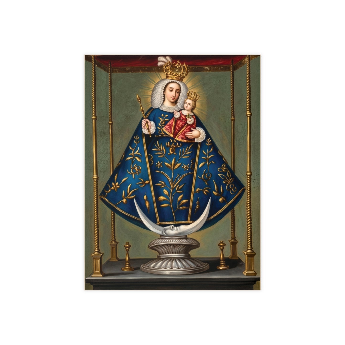 Our Lady of El Quinche (Virgen del Quinche) Ceramic Devotional Icon Tile (6×8 inches) Quito Ecuador