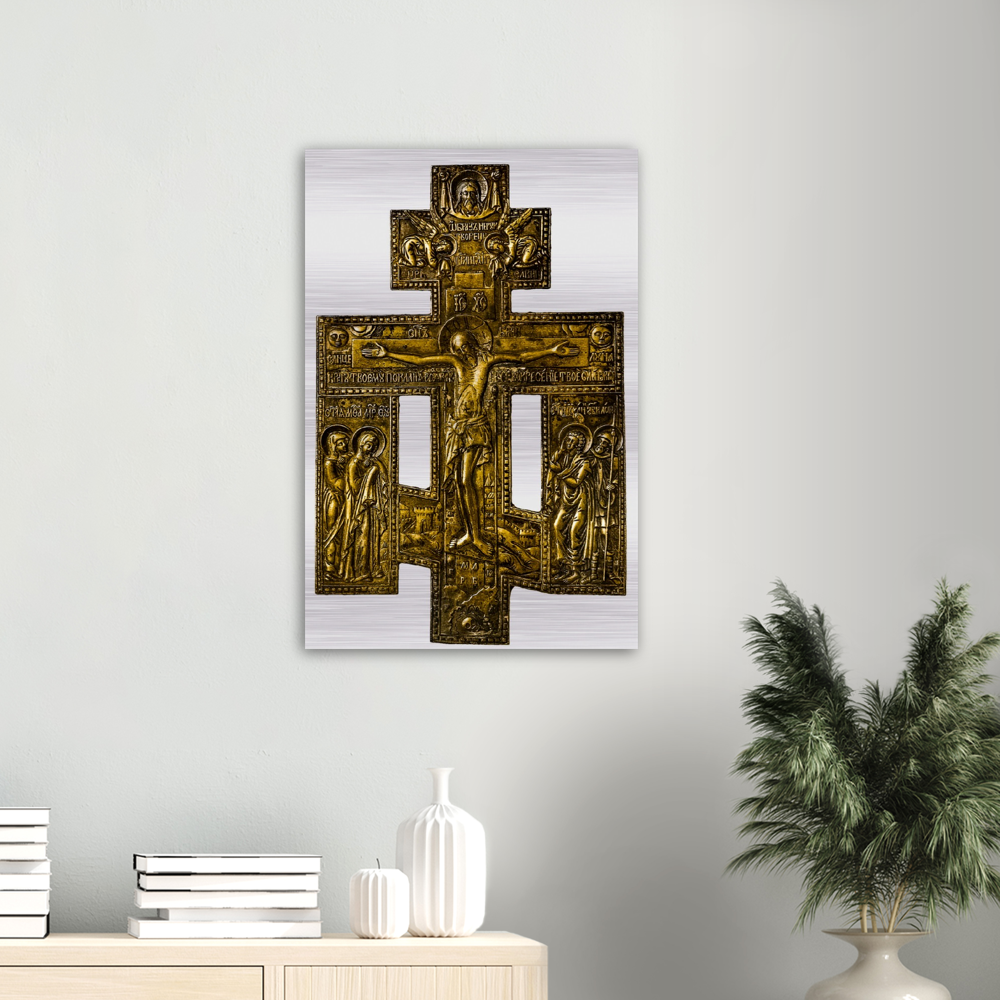 Crucifixion of Christ, Northern Russia ✠ Brushed #MetallicIcon #AluminumPrint