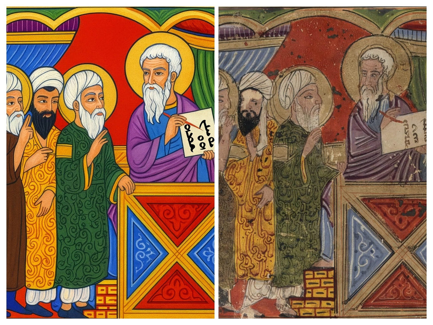 The Naming of Saint John the Baptist – Zechariah Writes His Name | Syriac Manuscript Icon (Vatican Syr. 559) on Wooden Panel