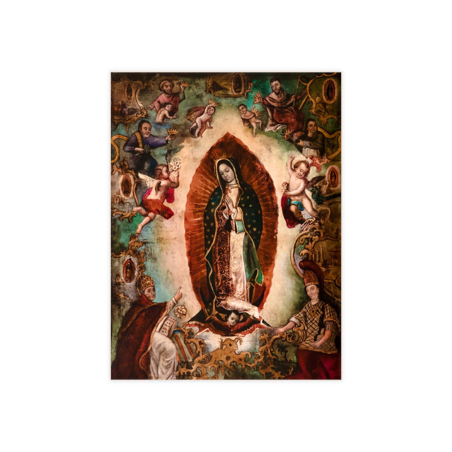 Coronation of Our Lady of the Guadalupe Ceramic Icon Tile  Size 6" x 8"