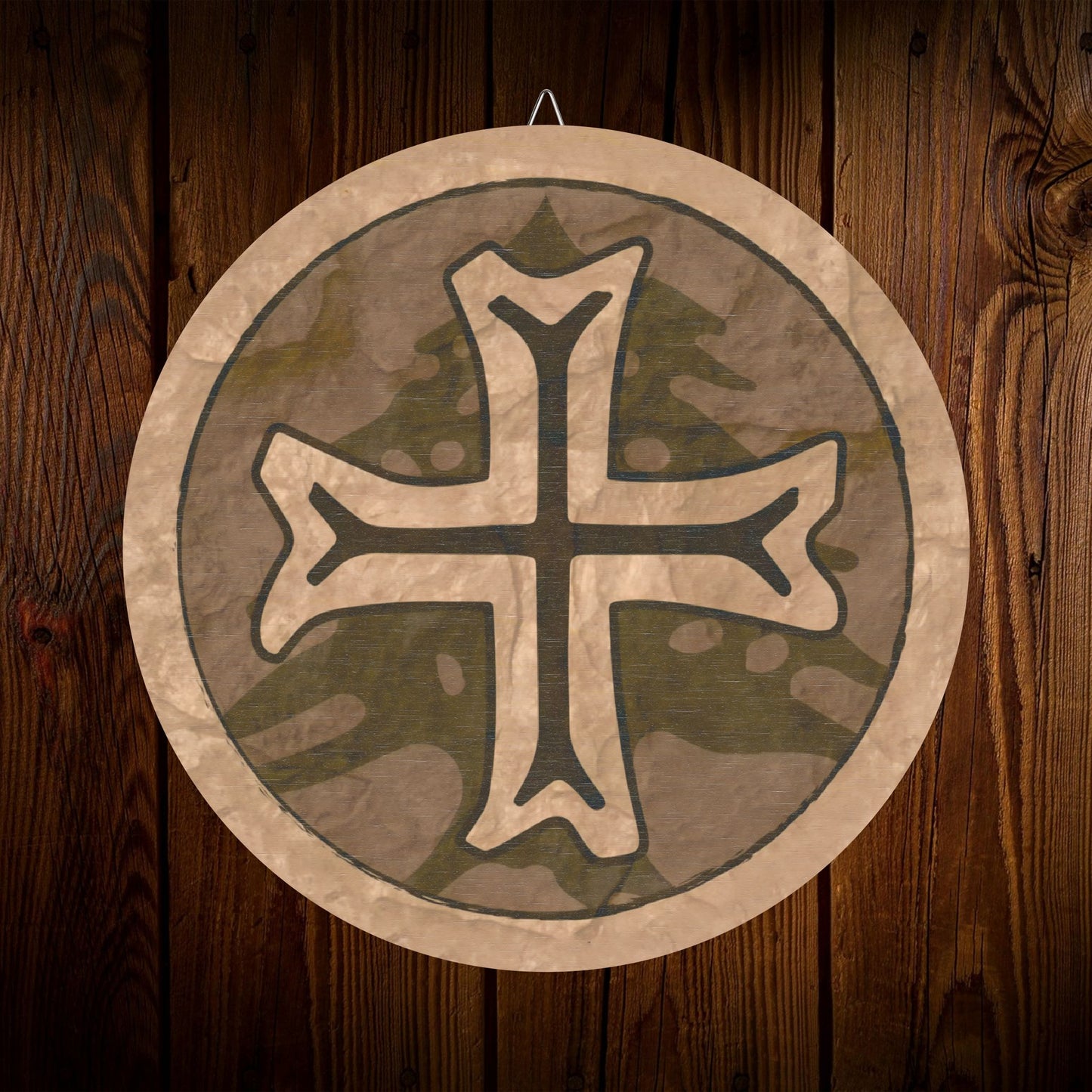 Maronite Emblem Wood Circular Icon