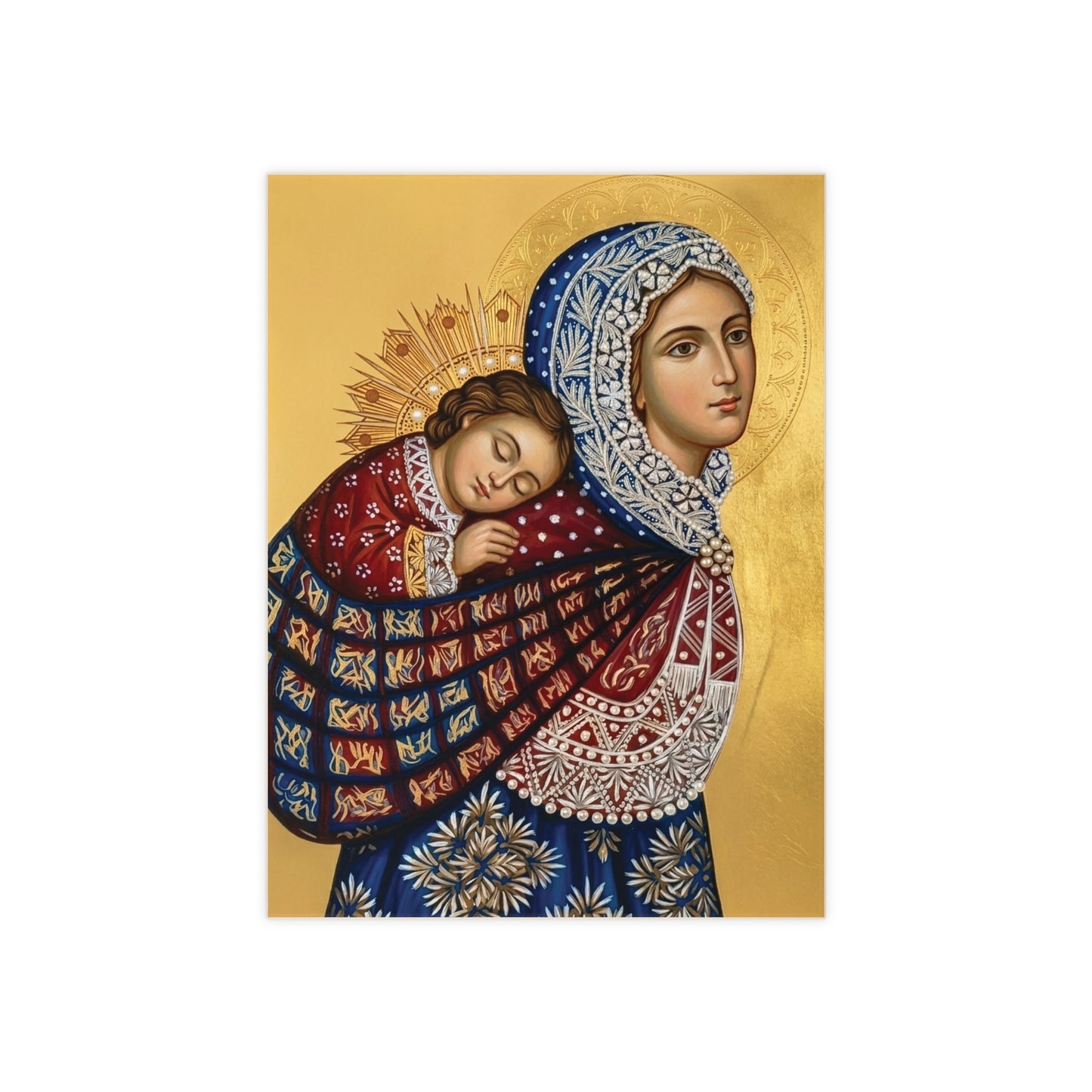 The Lullaby of the Mother of God - Devotional Ceramic Icon Tile (6 × 8 inches)