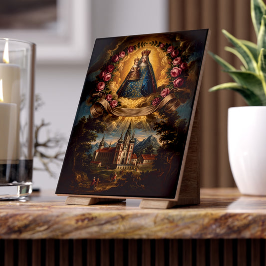 Our Lady of Mariazell Ceramic Devotional Tile (6×8 inches) Austria
