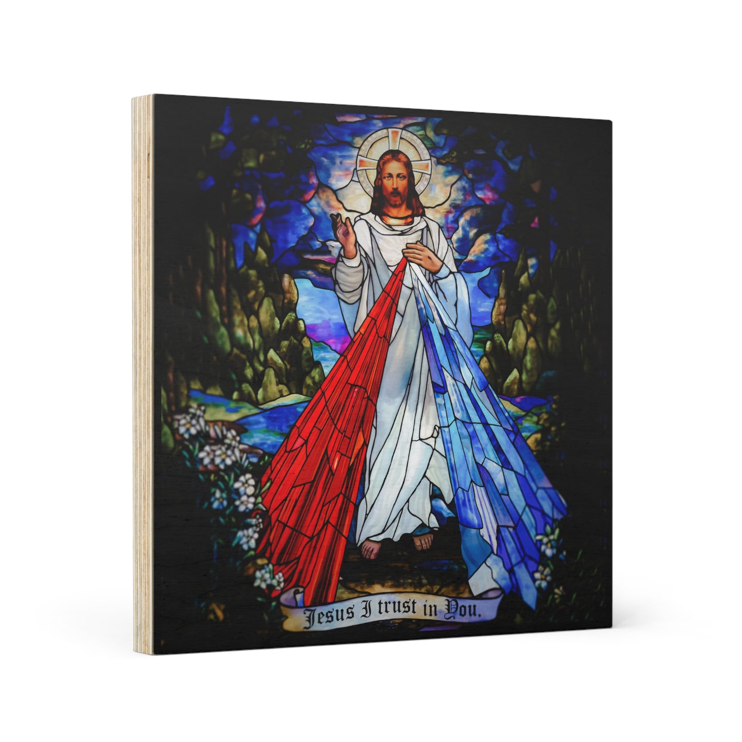 Divine Mercy - Wood Canvas