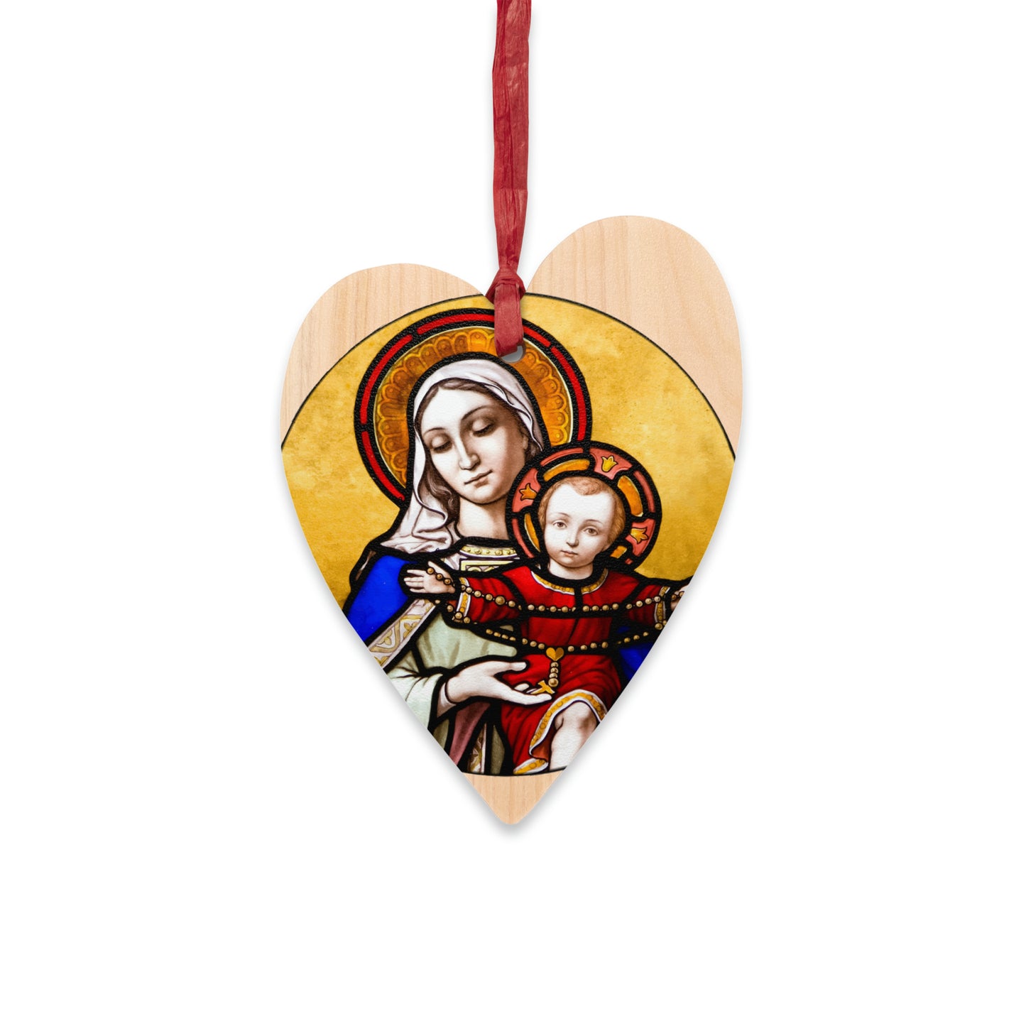 Holy Mother and Divine Child - Wooden #Christmas #Ornaments