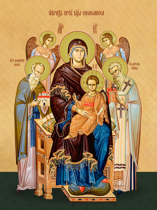 Icon of the Mother of God "Economissa" Wood Plaque Icon