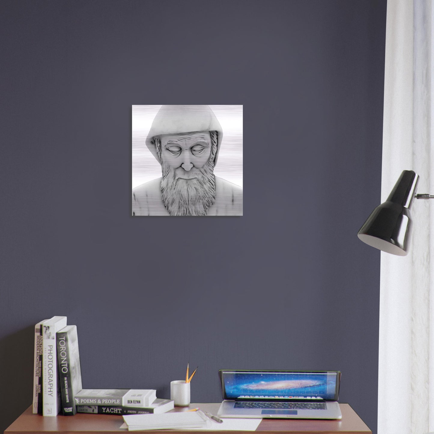 Icon of Saint Charbel Brushed Aluminum