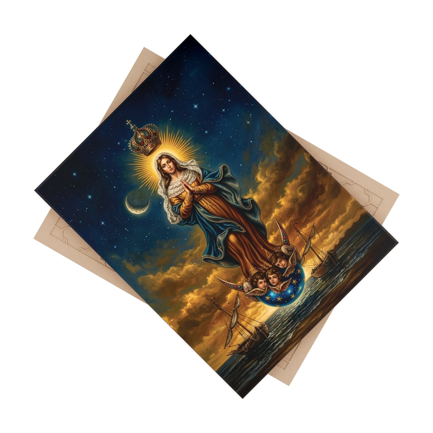 Nuestra Señora de los Treinta y Tres Devotional Ceramic Icon Tile (6×8 inches)