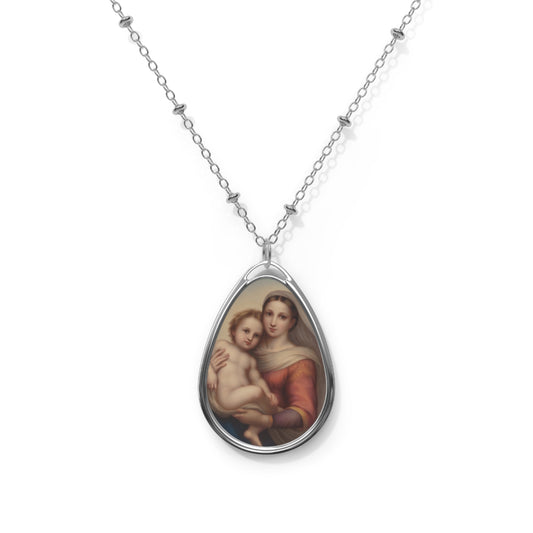 Our Lady and Divine Child - Oval #Necklace