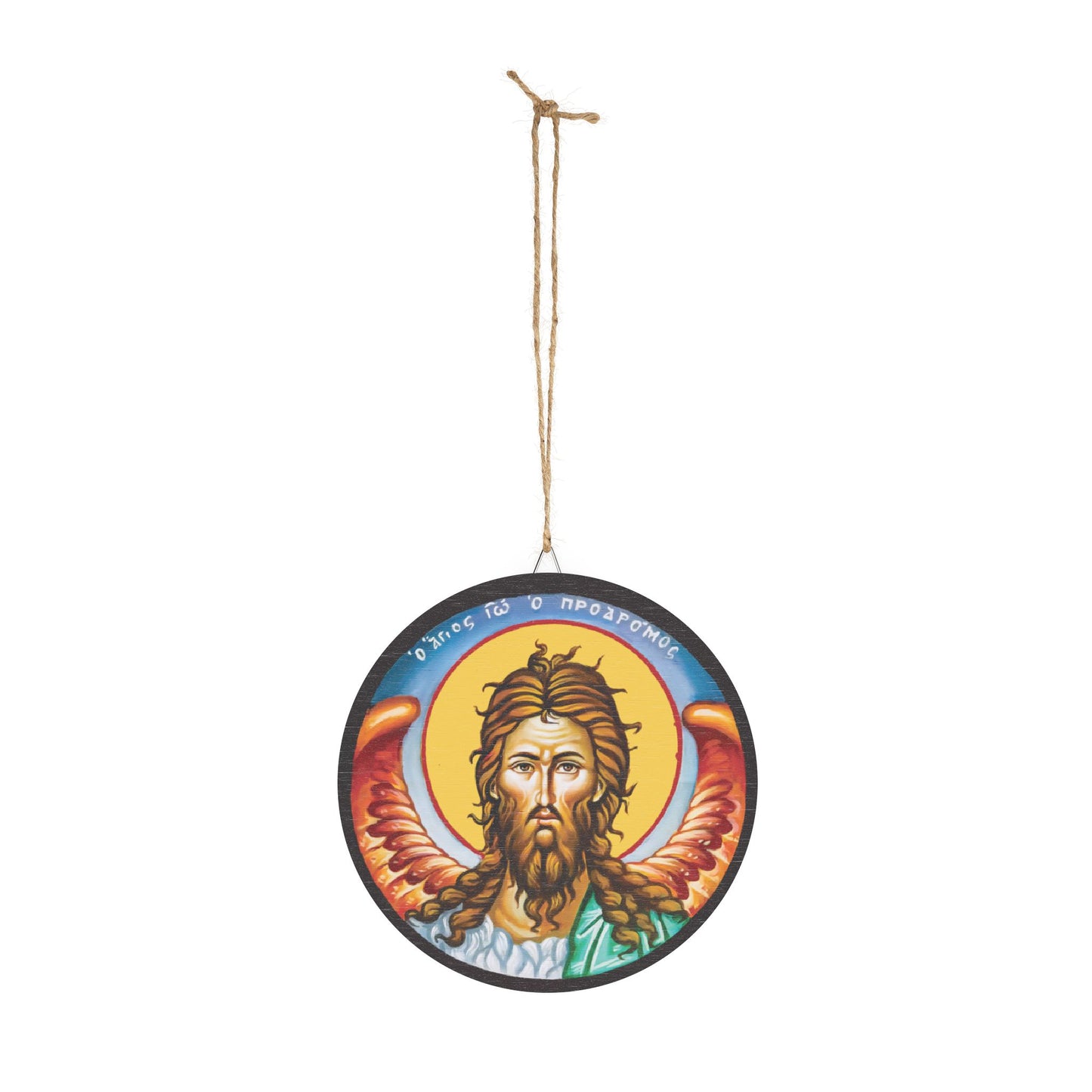 John the Baptist Wood Circular Icon