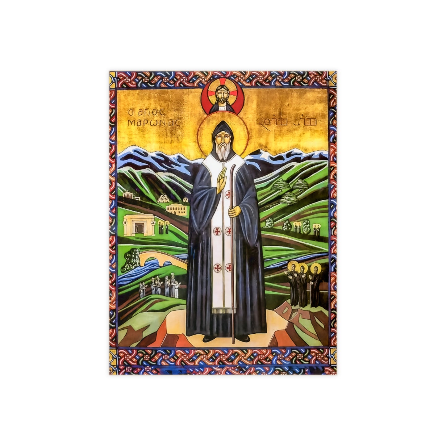 The Life of Saint Maron Ceramic Icon Tile Size 6"x8"