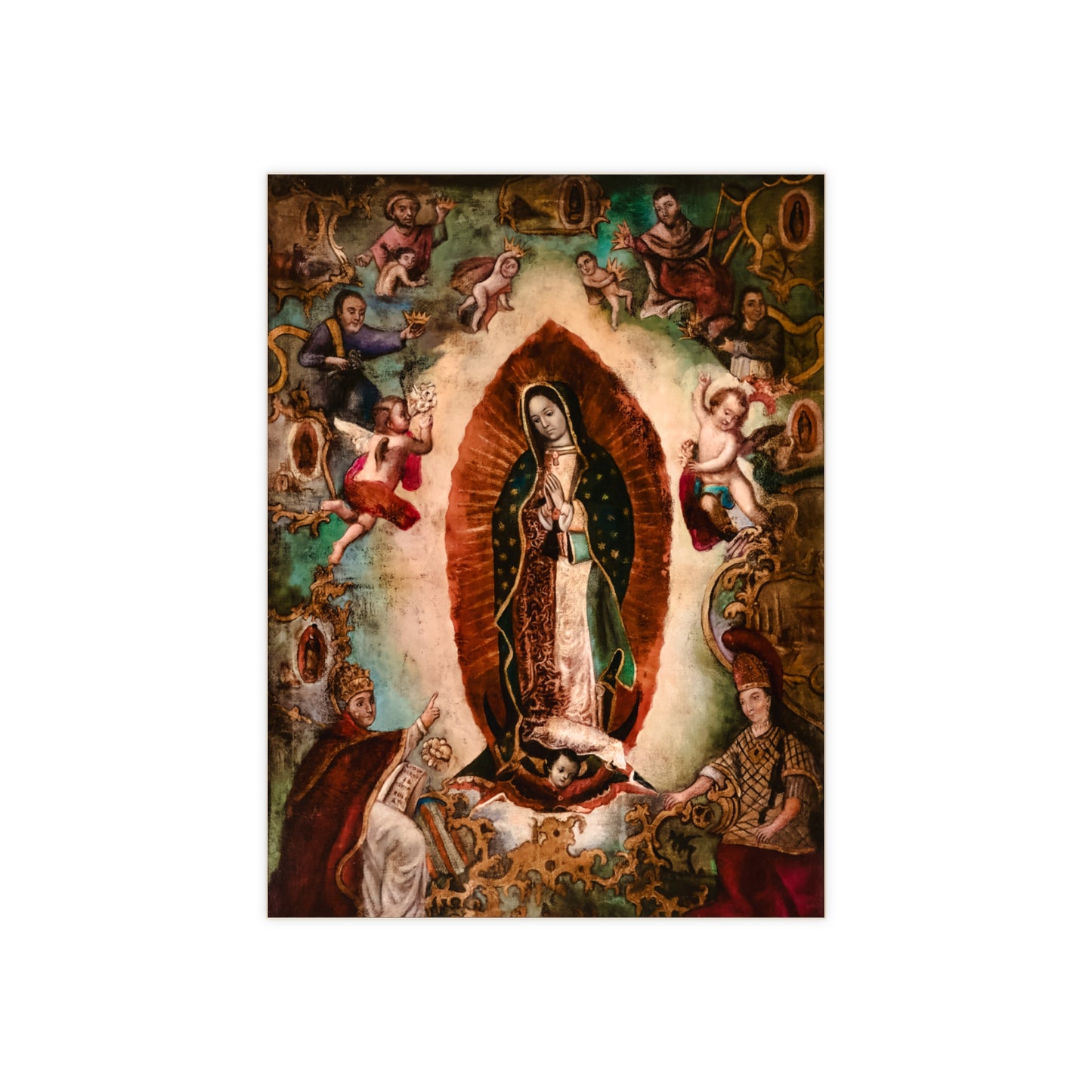 Coronation of Our Lady of the Guadalupe Ceramic Icon Tile  Size 6" x 8"