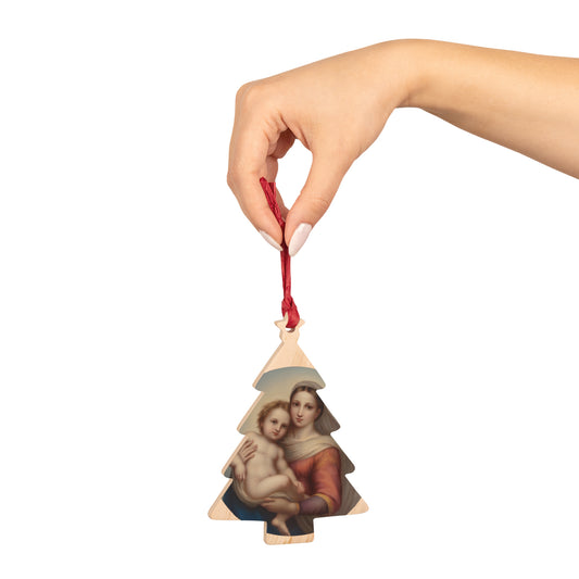 The Sistine Madonna - Wooden #Christmas #Ornaments