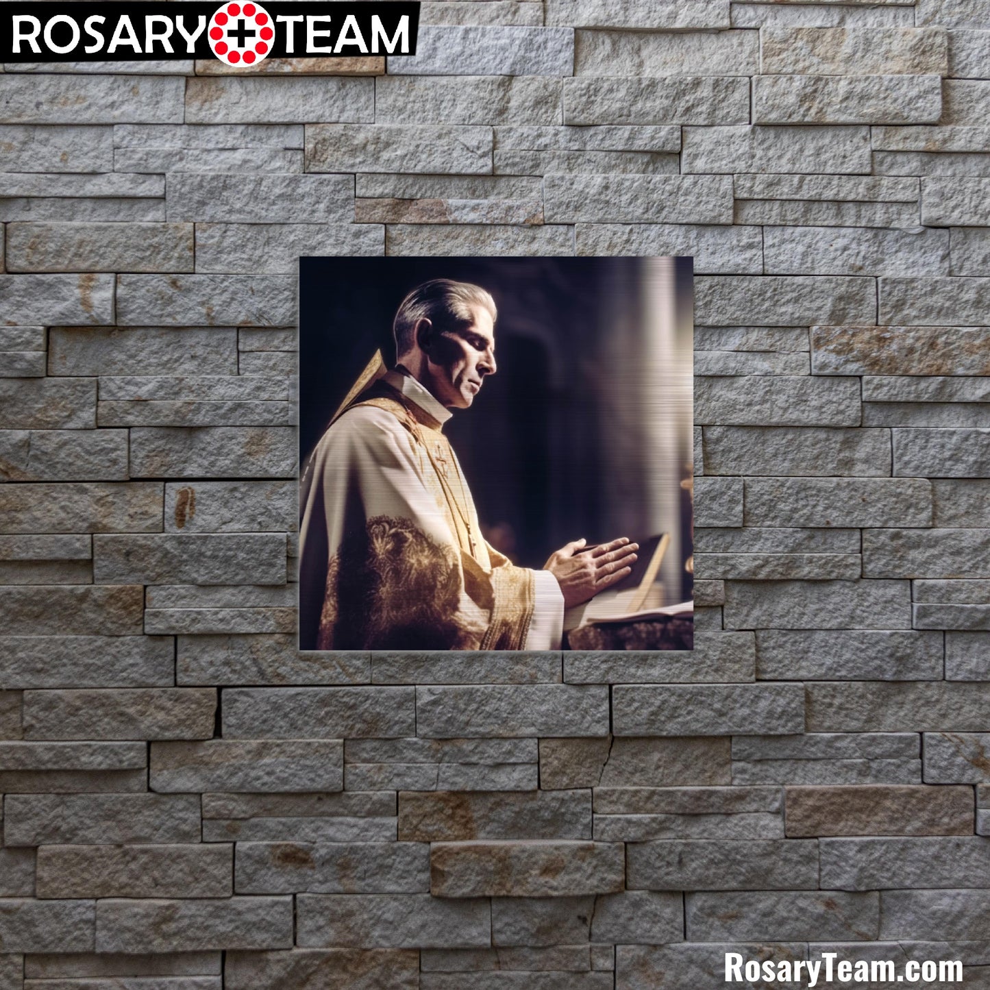 Venerable Servant of God Fulton J. Sheen Brushed Aluminum Icon