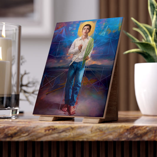 Saint José Sánchez del Río - Devotional Ceramic Icon Tile (6×8 inches)
