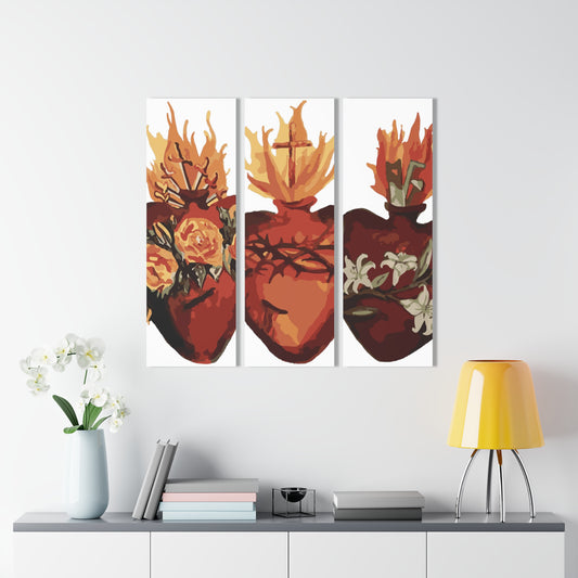 Holy Family Hearts - Acrylic Prints (Triptych)