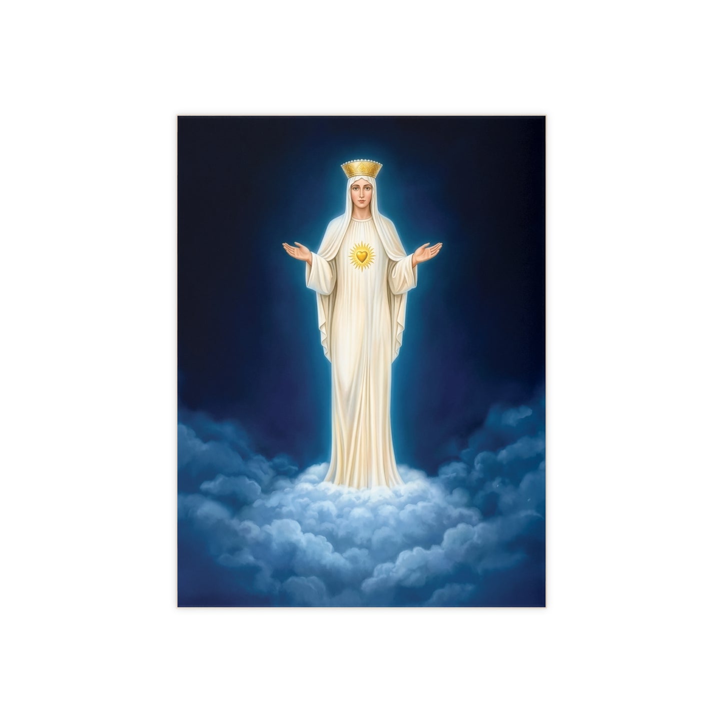 Our Lady of Beauraing Ceramic Icon Tile (6×8 inches) Belgium - Our Lady of the Golden Heart
