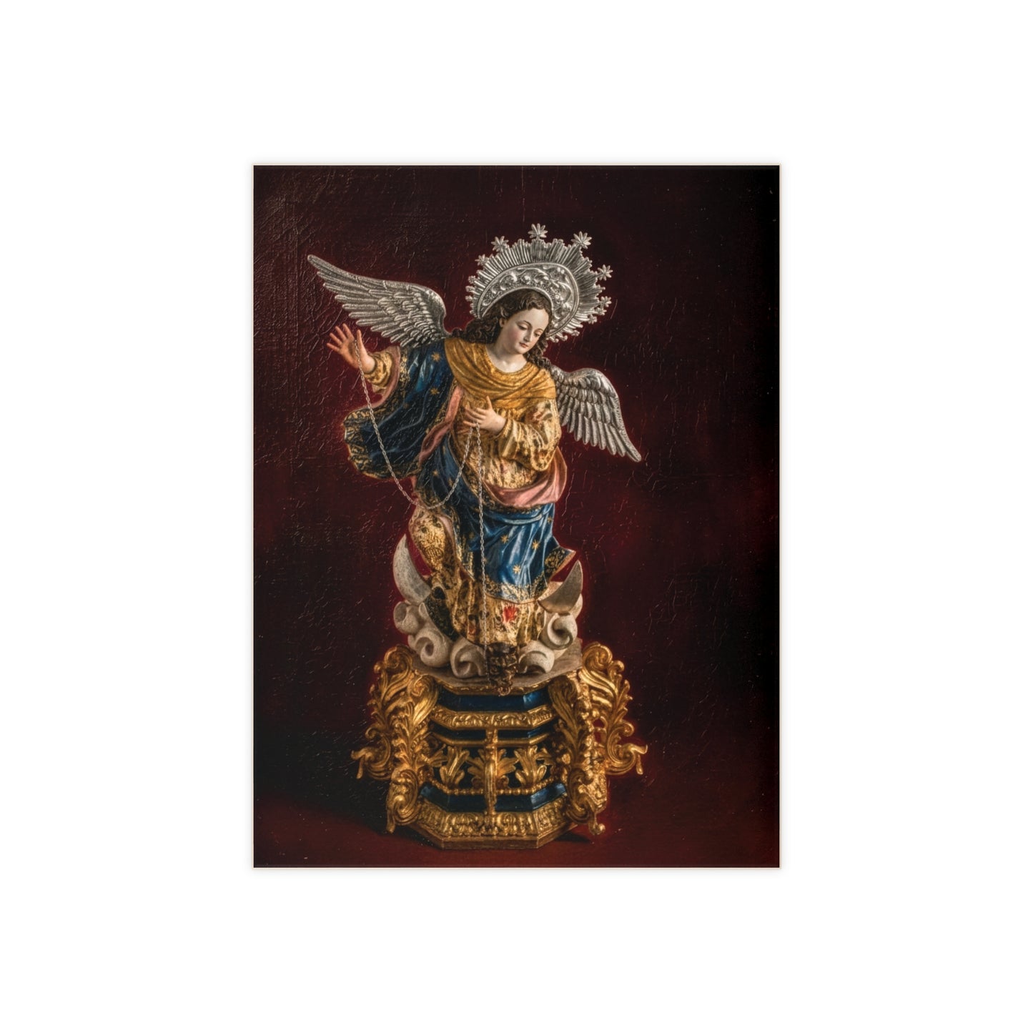 Virgin of Quito Devotional Ceramic Tile (6×8 inches) Virgen de el Panecillo