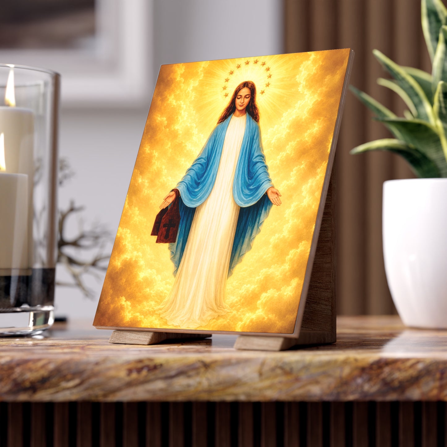 Our Lady of Mount Carmel of Garabandal Ceramic Devotional Tile (6×8 inches) Spain