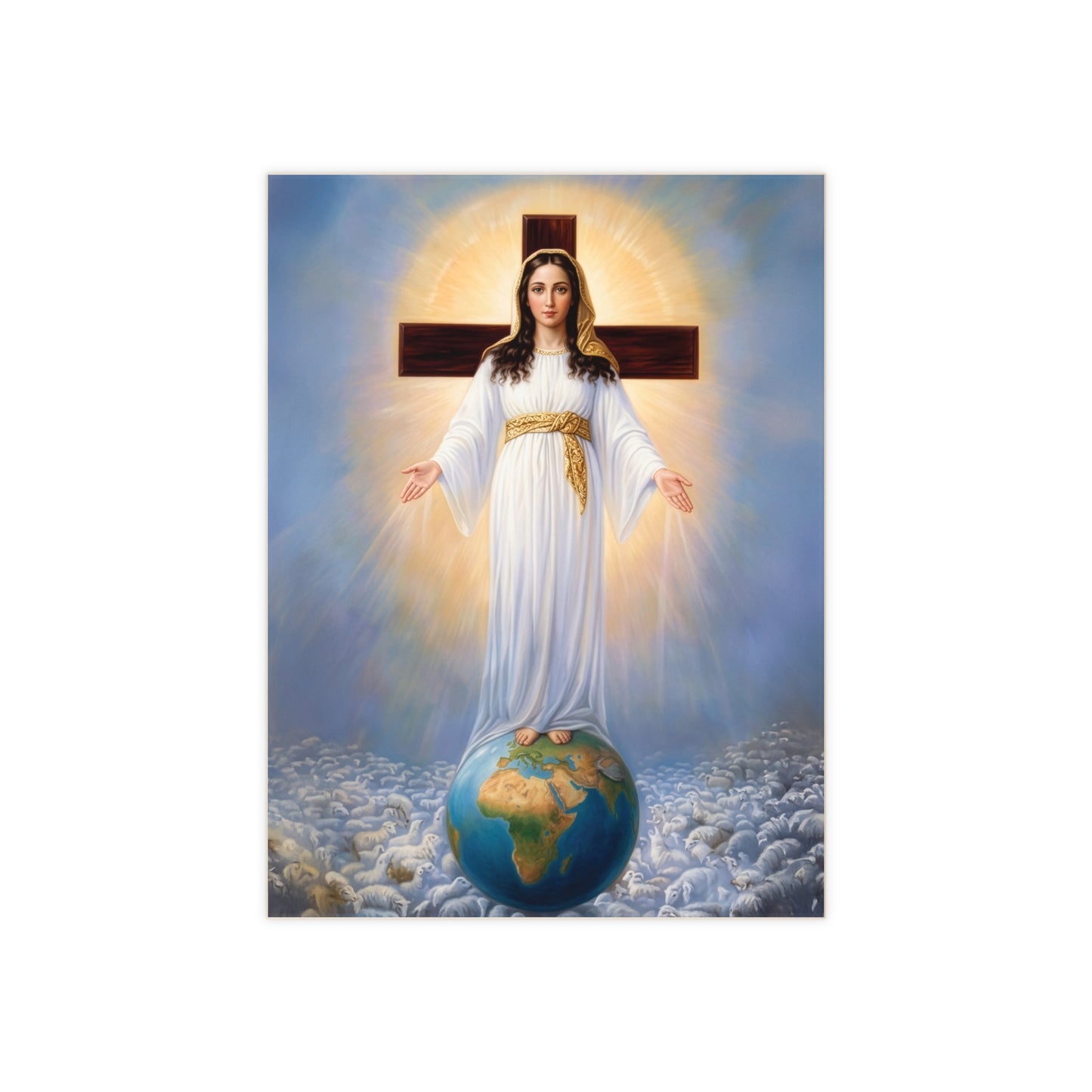 The Lady of All Nations Devotional Ceramic Icon Tile (6×8 inches)