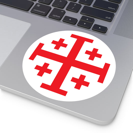 Jerusalem Cross ✠ Round Stickers, Indoor\Outdoor