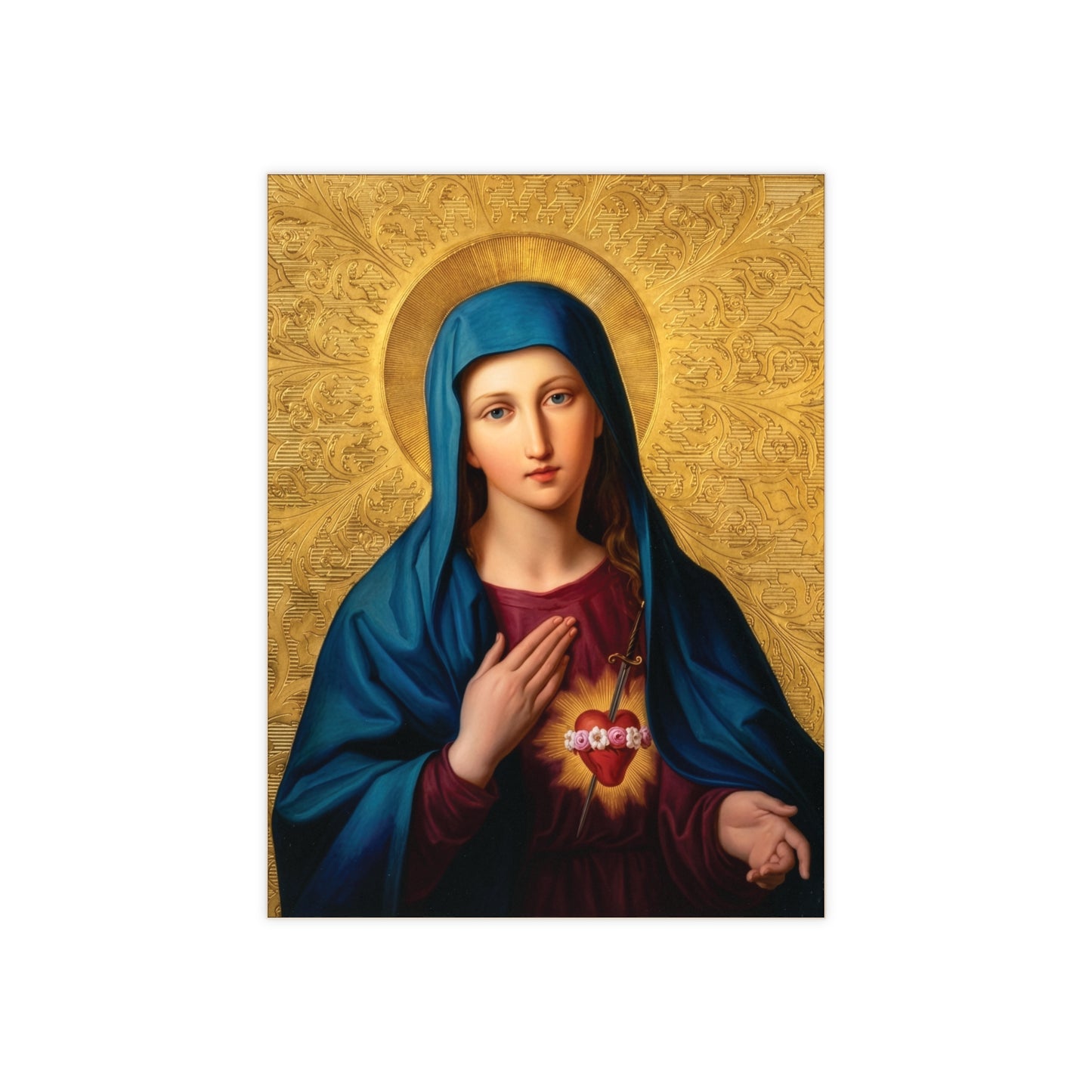 Immaculate Heart of Mary Ceramic Devotional Tile – Sacred Art by Leopold Kupelwieser (6×8 inches) Vienna Austria