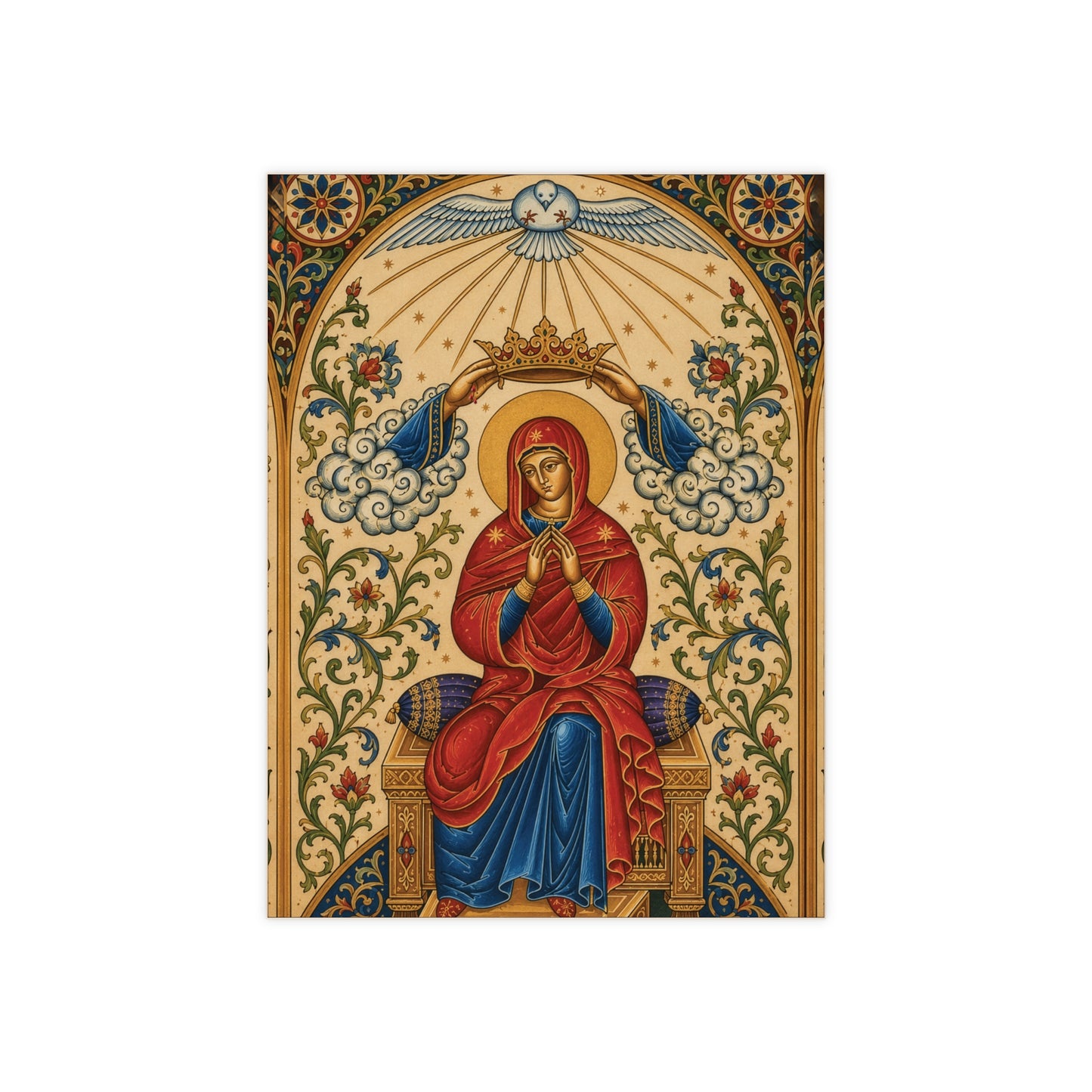 Coronation of the Blessed Virgin Mary – Sacred Ceramic Devotional Icon Tile (6×8 inches)